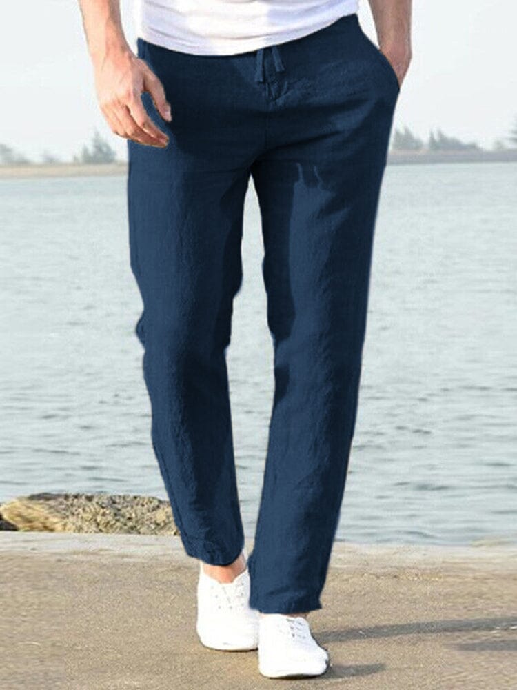 Casual Lockere Uni Color Lacing Elastische Waist Hose