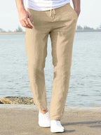 Casual Lockere Uni Color Lacing Elastische Waist Hose