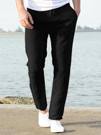 Casual Lockere Uni Color Lacing Elastische Waist Hose