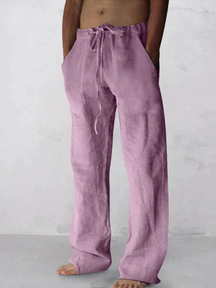 wide-legged Leinen Stil comfortable Hose
