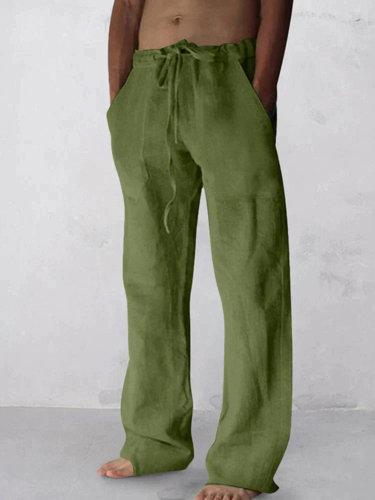 wide-legged Leinen Stil comfortable Hose