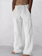 wide-legged Leinen Stil comfortable Hose