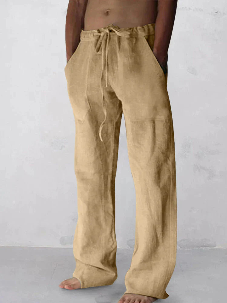 wide-legged Leinen Stil comfortable Hose