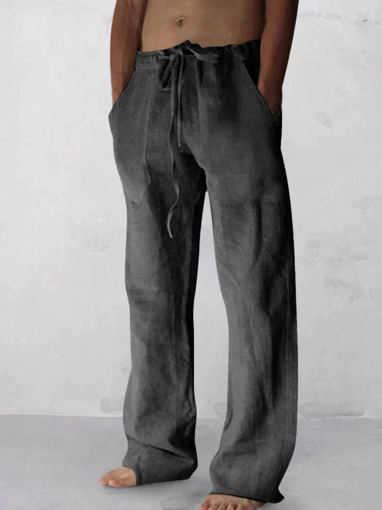 wide-legged Leinen Stil comfortable Hose