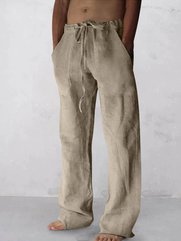 wide-legged Leinen Stil comfortable Hose