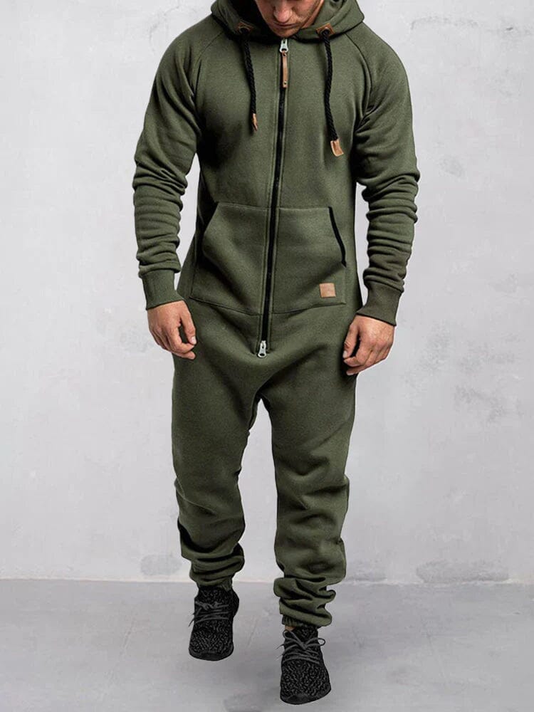 Mit Kapuze Fleece Uni Color Jumpsuit