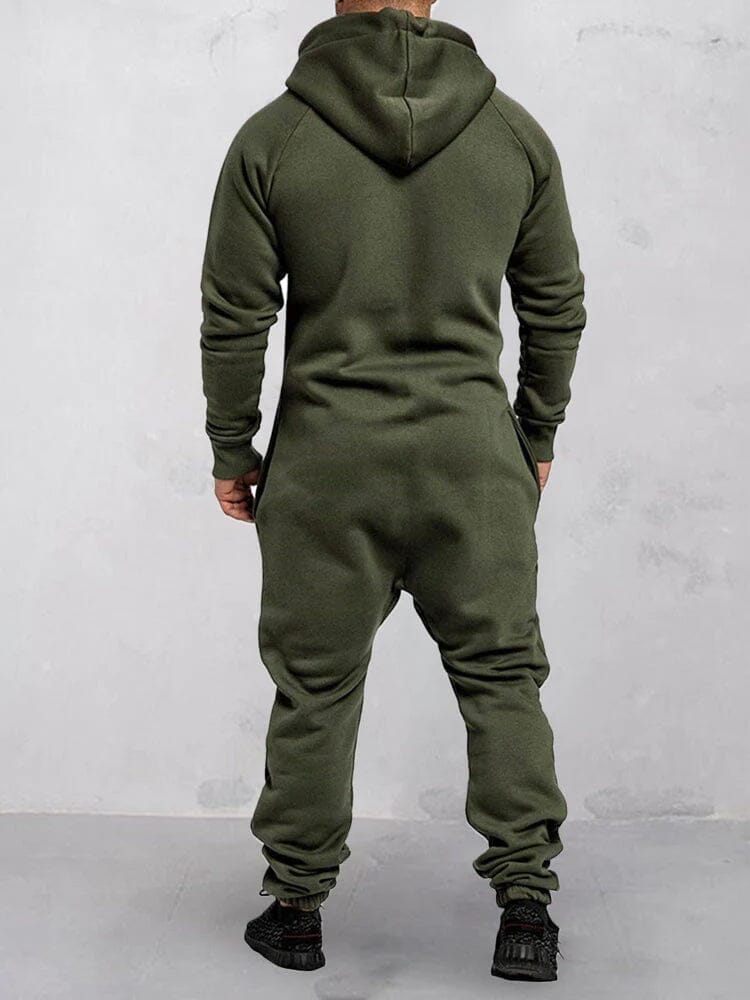 Mit Kapuze Fleece Uni Color Jumpsuit