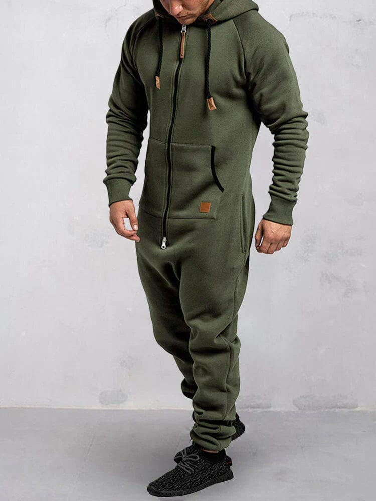 Mit Kapuze Fleece Uni Color Jumpsuit