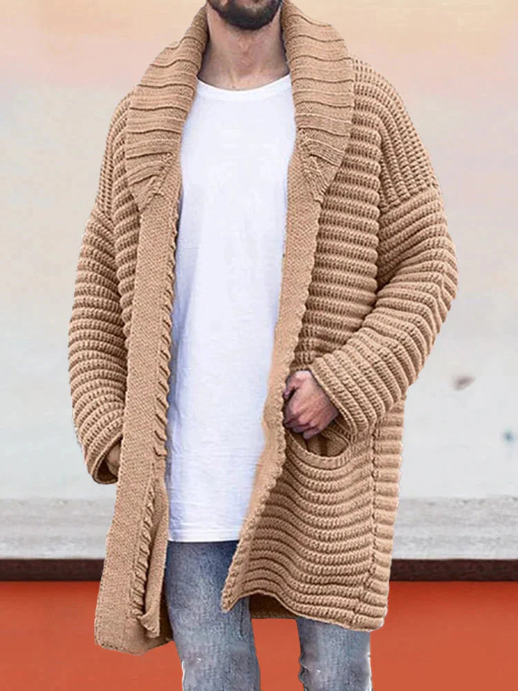 Lapel Neck Pullover Mantel