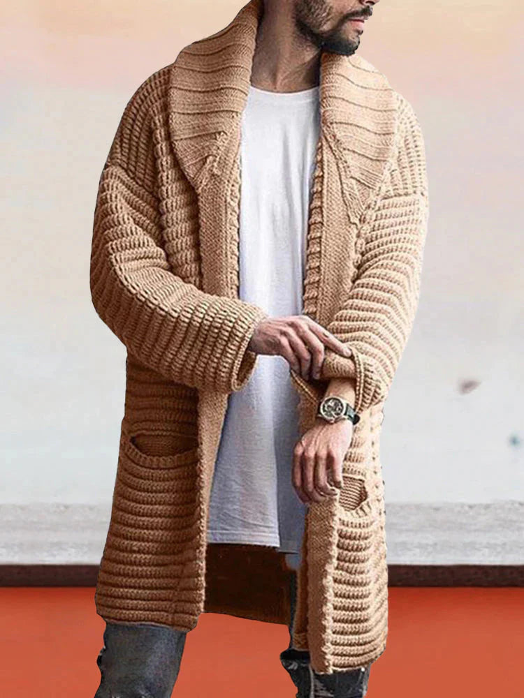 Lapel Neck Pullover Mantel