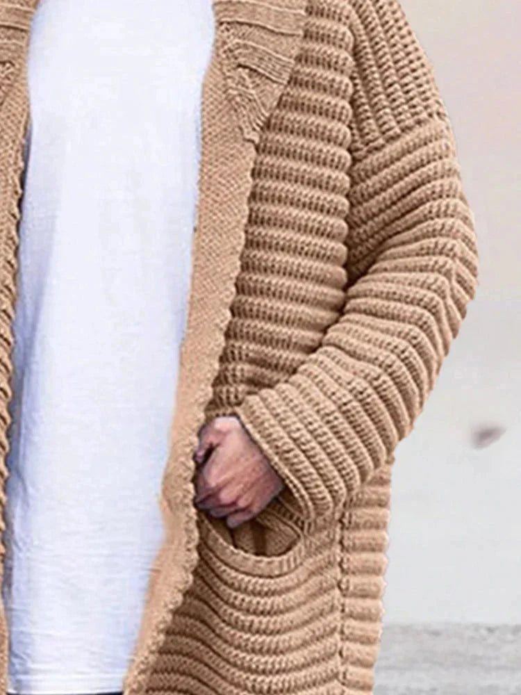 Lapel Neck Pullover Mantel