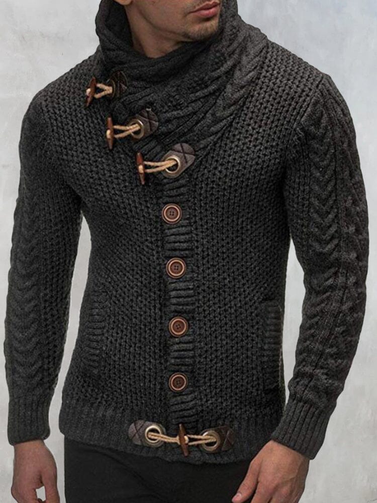 Fashion Strick High Kragen Knopf Pullover