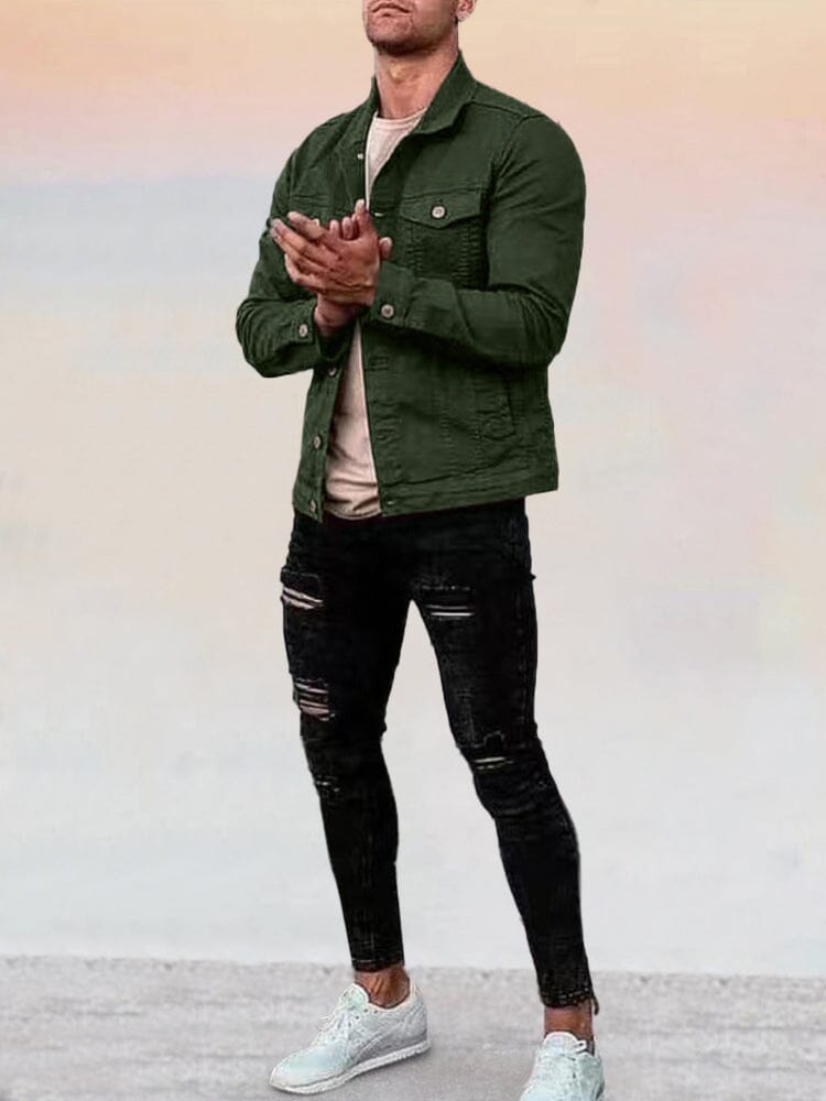 Casual Knopf Denim Jacke