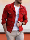 Casual Knopf Denim Jacke