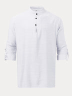 Leinen Henry Lang-sleeved Strand Hemd