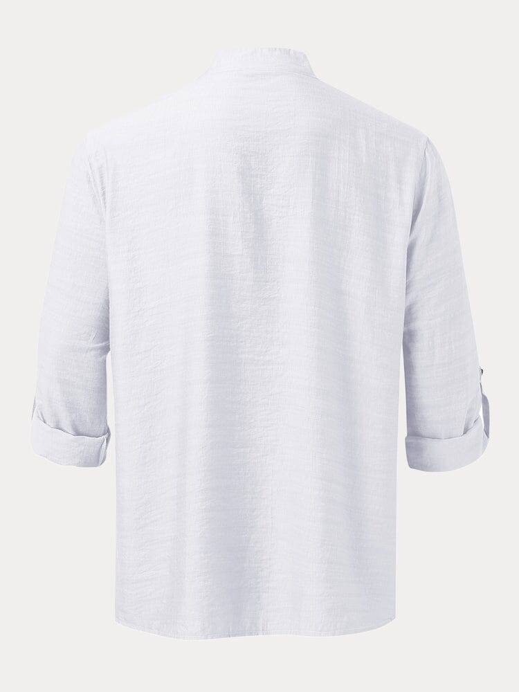 Leinen Henry Lang-sleeved Strand Hemd