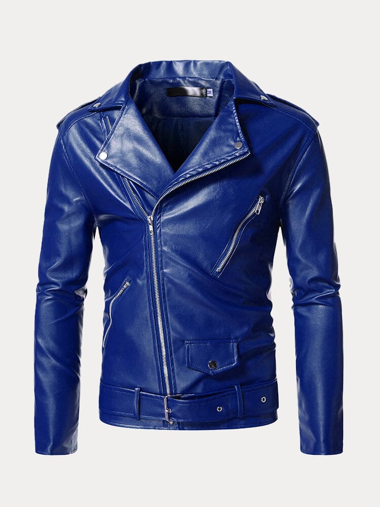 Lapel Zipper Leather Jacke