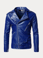 Lapel Zipper Leather Jacke