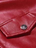 Lapel Zipper Leather Jacke