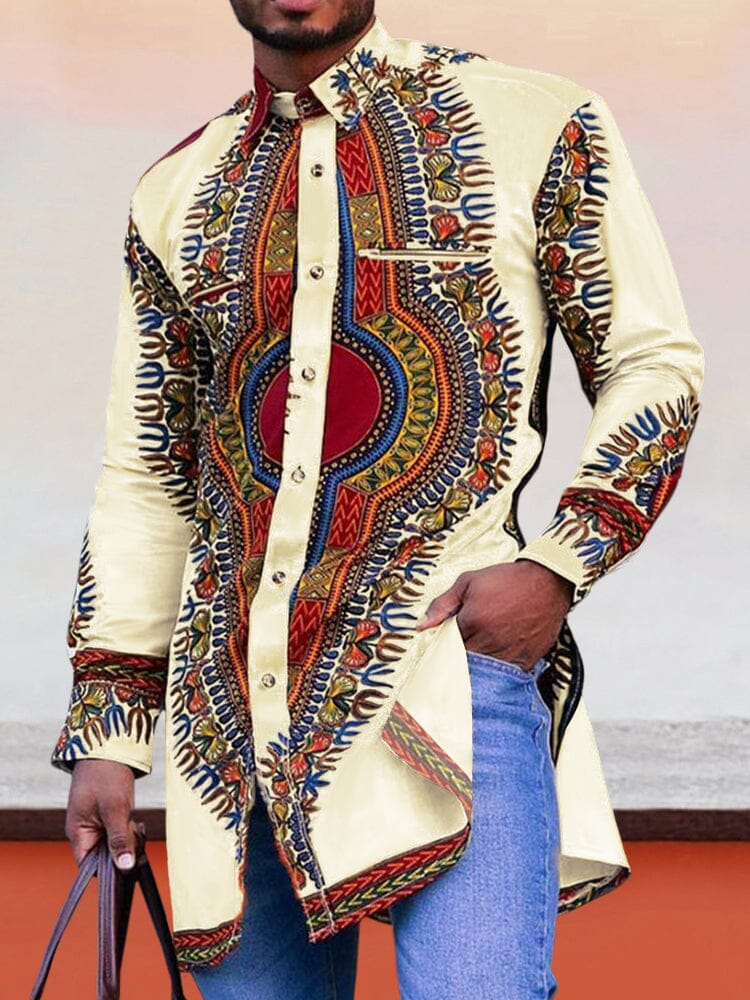 Ethnic Stil Graphic Lang Hemd
