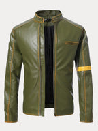 Stand Kragen Punk Leather Jacke