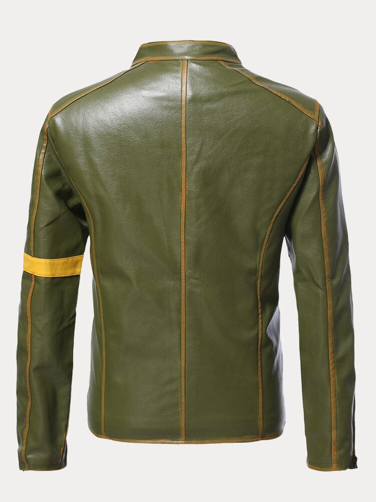 Stand Kragen Punk Leather Jacke