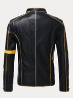 Stand Kragen Punk Leather Jacke