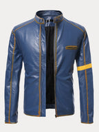 Stand Kragen Punk Leather Jacke