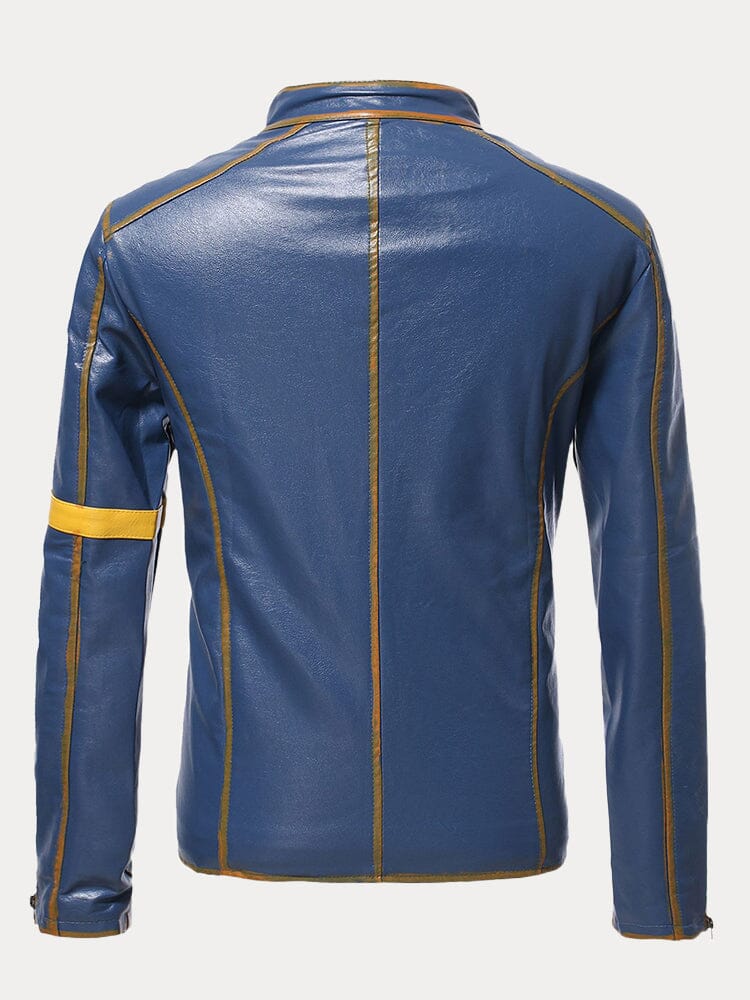 Stand Kragen Punk Leather Jacke