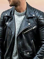 Punk Motorcycle Leather Jacke