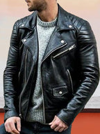 Punk Motorcycle Leather Jacke