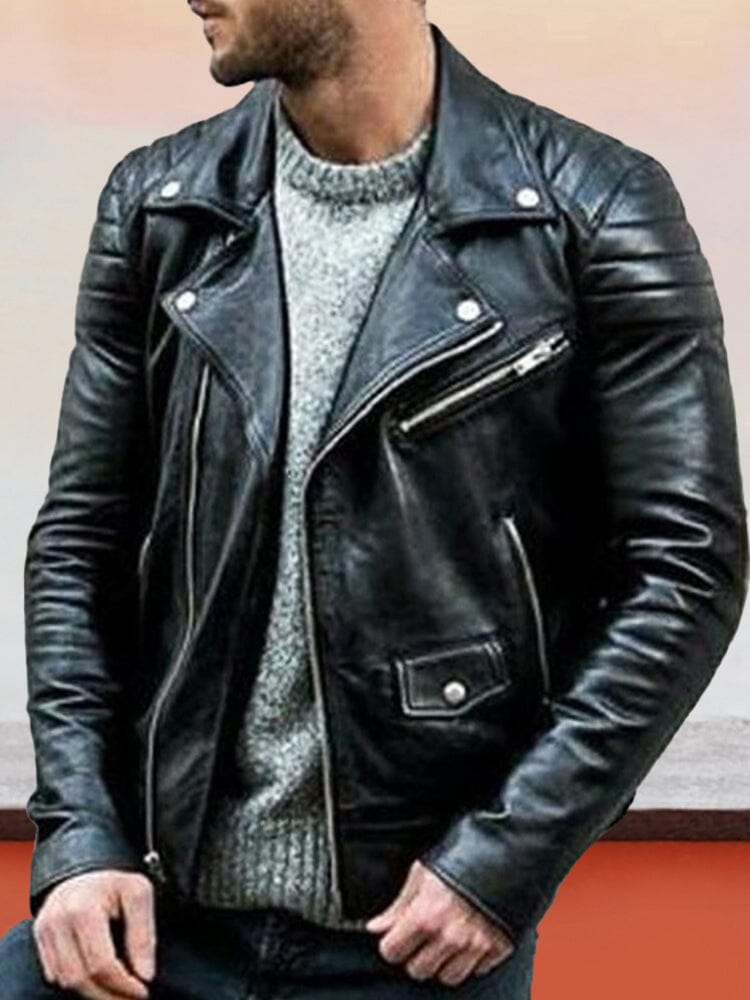 Punk Motorcycle Leather Jacke