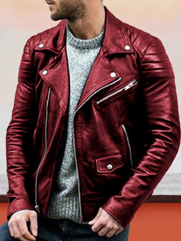 Punk Motorcycle Leather Jacke
