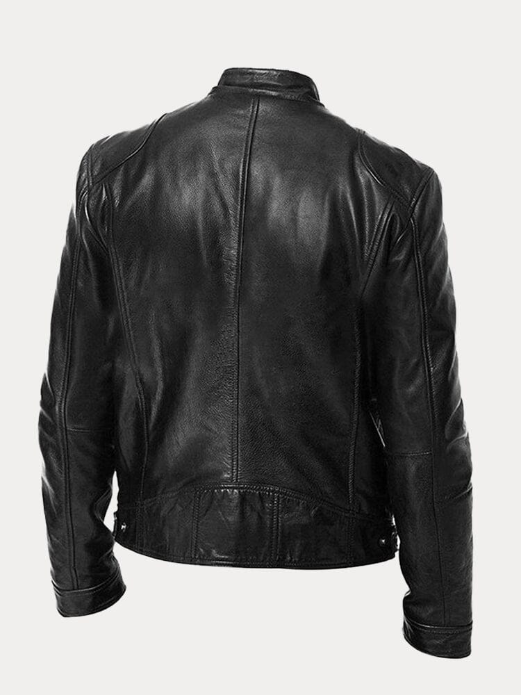 Stand Kragen Punk Motorcycle Leather Jacke