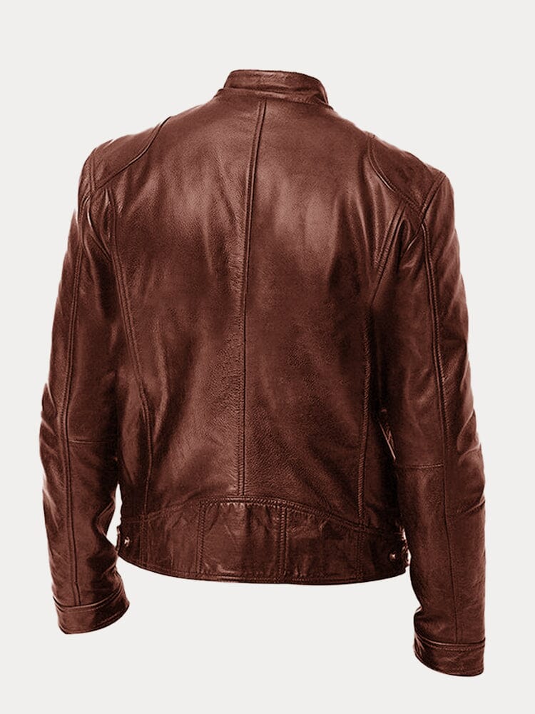 Stand Kragen Punk Motorcycle Leather Jacke