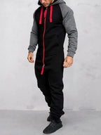 Splicing Fleece Sports Jumpsuit