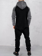Splicing Fleece Sports Jumpsuit