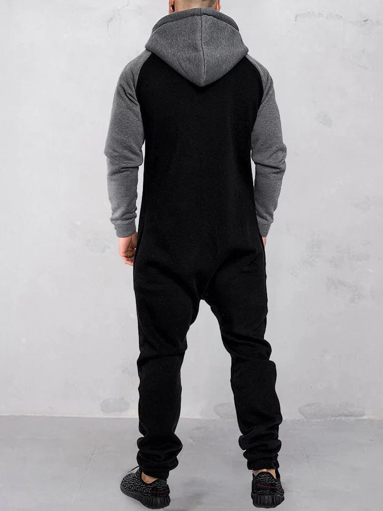 Splicing Fleece Sports Jumpsuit