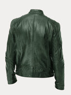 Casual Zipper Leather Biker Jacke