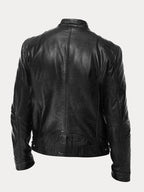 Casual Zipper Leather Biker Jacke