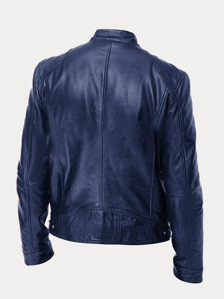 Casual Zipper Leather Biker Jacke