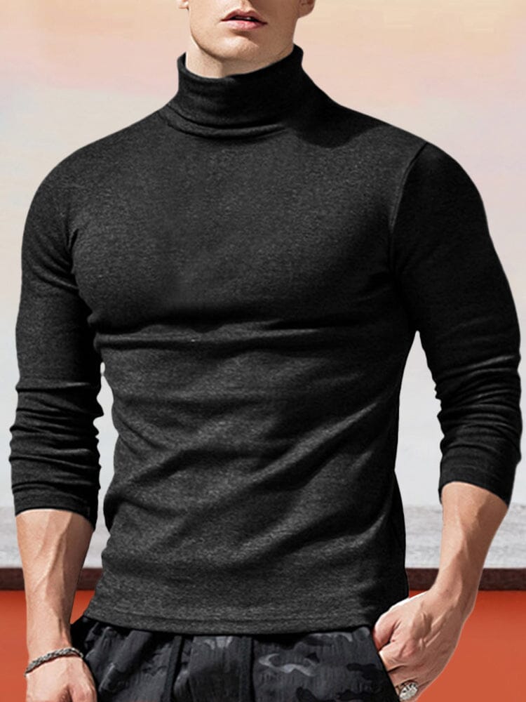 Klassisch Slim Fit Rollkragen Basic Top