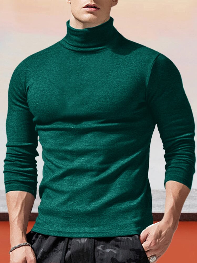 Klassisch Slim Fit Rollkragen Basic Top