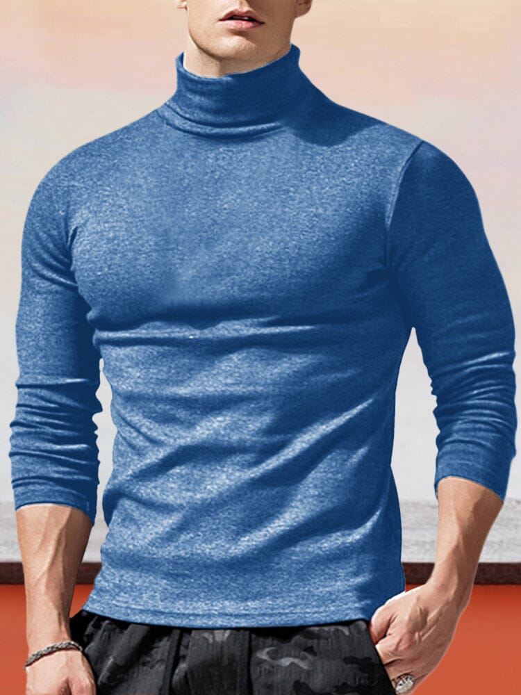 Klassisch Slim Fit Rollkragen Basic Top