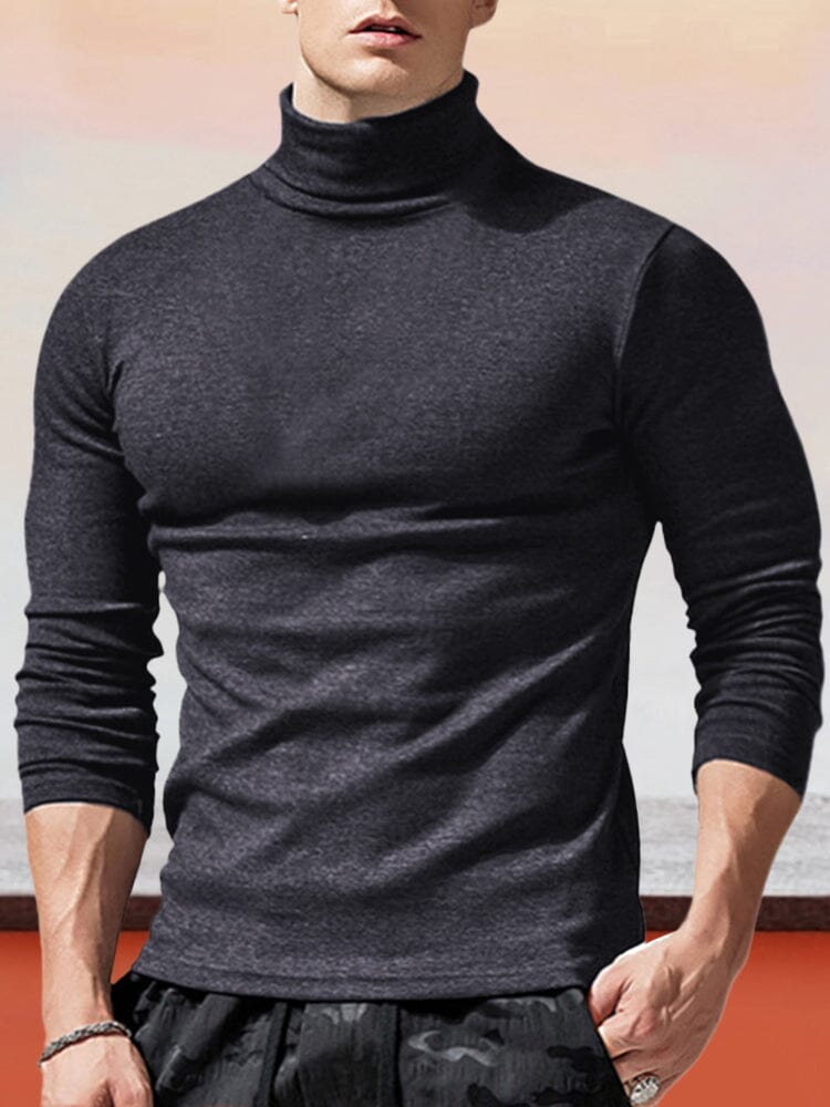 Klassisch Slim Fit Rollkragen Basic Top