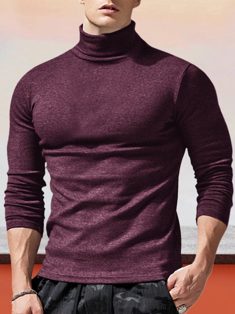 Klassisch Slim Fit Rollkragen Basic Top
