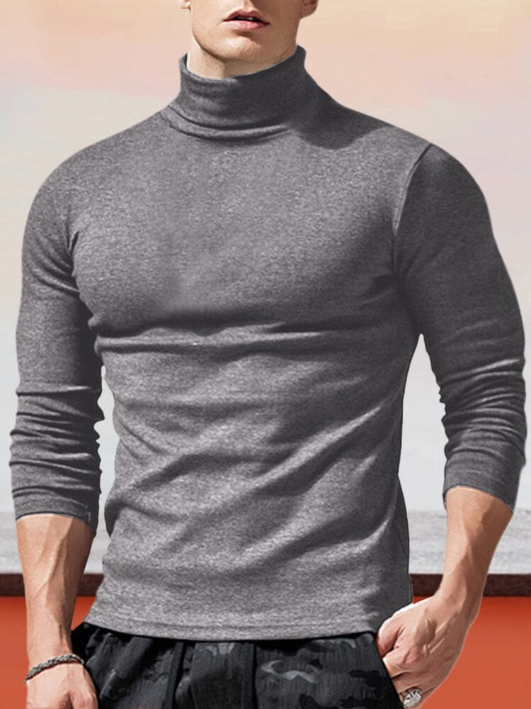 Klassisch Slim Fit Rollkragen Basic Top