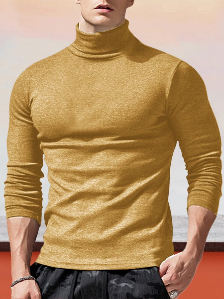 Klassisch Slim Fit Rollkragen Basic Top