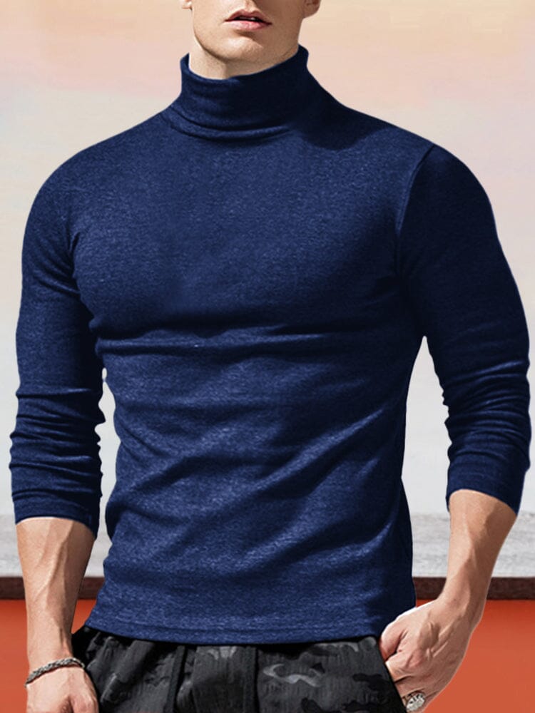 Klassisch Slim Fit Rollkragen Basic Top