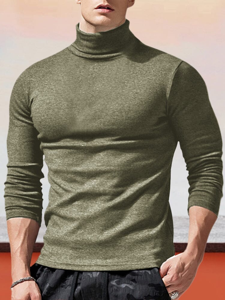 Klassisch Slim Fit Rollkragen Basic Top